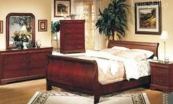 THIS WEEKEND ONLY!
SALE ENDS SUNDAY, JANUARY 22nd, 2012 AT 5PM!
GET THIS BRAND NEW 8PCS SOLID WOOD SLEIGH BEDROOM SET ON SALE FOR ONLY $699.99!
INCLUDES:
HEADBOARD
FOOTBOARD
RAILS
2 NIGHT STANDS
DRESSER
MIRROR
& CHEST!
AVAILABLE IN BLACK OR CHERRY COLOUR