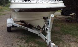 Thompson 17' fishing boat with 115 HP outboard and boat trailer. Boat and motor are very well maintenance and in mind shape. Stored inside all the time. Motor got some new parts before something would happen. New propeller. Everything works great and