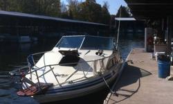 Great family boat on the water, Sleeps 5 with mid aft cabin for 2 kids, 305 V8. appr 800 hours on engine, gauge broken, New outdrive last July. Comes fully equipped with all life jackets anchor flares, full camper top in great condition, shore power,