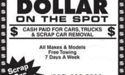 we pay top dollar for scrap cars/truck/vans/suvs
 
already have a qoute, ask me i may pay better
 
we buy:
 
accident cars
rusty cars
cars u need gone asap
parts cars
field cars
cars with lost keys
etc.
 
email for a qoute, plz include details of car and
