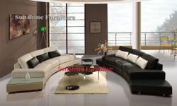 Contemporary Top Grade Leather Match Sectional Sofa Set
White Color Sofa With Black Cushion
OR
Black Color Sofa With White Cushion
Length:157 width:4
WAS:$2300
SALE:$1690*
*This price is for any one set of  image 1 only.
Other sofas vary in prices, please