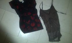 variety of tops and sweaters from suzy sheir / old navy/ etc.. ask or come by to check them out.. make me an offer......
The red/black is small, brwn crochet tank sm/md,green old navy 3/4sleeeve is small,elmo is xs, old navy sweater is lg fits small,