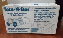 Brand new Tote-N-Stor waste wagon for trailers/campers. Never been used, box unopened. Retails new for over $200. Purchased from Trailica in Limoges. Asking $65 o.b.o.