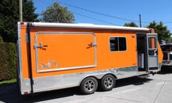 2010 Quicksilver VRV 22 foot Toy Hauler/RV. This is an all aluminum trailer that will haul 4 quads. Sleeps 6+. Hot water, shower, toilet, sink, fridge, AC, TV, Stereo, Awning.
This trailer will never rust or rot. No wooden walls as it is completely made
