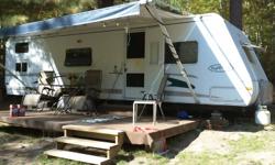 Well maintained 30 ft Trail Cruiser, sleeps 8 full bathroom, lots of cupboard space and compartments outside, awning, fridge stove microwave and lots more!!! brand new awning still in package included, currently the trailer is at and ATV park east of