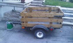 A little utility trailer for use with personal vehicle, The kit to build it cost about $500 and no longer need the trailer as I can't have a trailer hitch on my car anymore. Looking for $300 OBO.