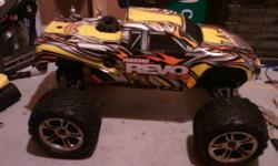 Traxxas Revo 3.3 with 2 receiver batteries, and a few extra parts.
the engine runs, but needs to be rebuilt or replaced. it runs but won't stay idle.
new clutch shoes, body posts, bumpers and header. asking $250, and open to offers or trades.