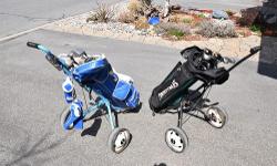 I have 2 sets of Spaulding golf clubs for sale with carts.
One ladies and one men's. Both right hand.
They have not been used for several years.
Will sell separate for best offer.