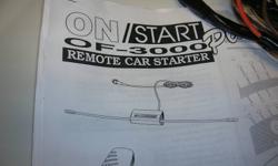 ON/ START OF-3000 Plus Remote Car Starter.
Came off my 93 Buick Regal 10 years ago.
Just found it on the shelf were I stored it.
Complete with key fob and Installation guide/ owners manual.
Unit functioned perfectly when removed.
Suited for an automatic