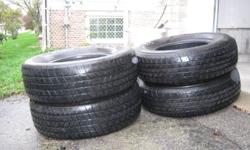 Set of four tire for sale. 2 tires are in great condition and are Kumo size 225/75R 15 Mud and snow tires. 2 are in fair condition and are Cyclone 225/75R15 all season tires. Call Andre at 519 822-6150 Guelph location.
