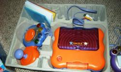 Vtech V-Smile console is a great educational toy created for young children (3 to 10 year olds). V-Smile offers a wide range of activities for preschoolers and elementary-aged kids to entertain, it comes with 4 games, including Sesame Street, Shrek, and