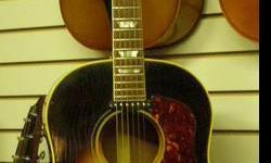 Vintage--Gibson 1963 J160E with case for sale contact Vic 780-433-0138