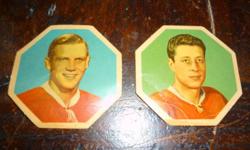 Very nice collectible hockey cards that were offered when you bought York Peanut Butter.
 
These cards are from the 1961-62
Players: #27 Ralph Backrstrom
            #29 Jean Gauthier