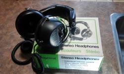 Vintage stereo headphones. 15 ft cord. Individual volume control, mono stereo switch.