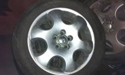 Came off of a 2002 Beetle. They will fit many other cars though. Possibly: other VW, Toyota, GM, Chevy, Ford...
 
Rim size is 16 x 7. Bolt pattern is 5 x 100. Tire size is 205/55R16 and are called: Sumitomo HTR+.
 
Rims are aluminum and in great shape.