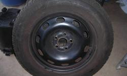 VW 15 inch 5x100 Rims with Winter Tires, 195/65/15 , from 04 Golf