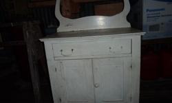 Antique Wash Stand
Size = 28" W x 30" H (+ Harp Towel Rack = 49") x 17" D
Painted white over solid wood
Reduced
Asking $90.00 O.B.O.