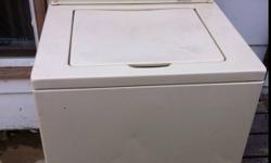 Whirlpool washing machine about 15+yrs old. Worked faithfully for us until recently. Pretty certain the belt is gone on it. Upgraded to a new high efficiency washer.
If you are good at this simple repair, it's yours cheap!
Call Warren 922-7789 or 960-7789