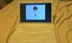 White Apple MacBook 2007 series for sale
2.4 Ghz Processor, 2 GB RAM, 160 GB Hard-drive
Works great, I've upgraded to a new laptop and just don't need it anymore. Has a few signs of wear and tear. Cracked bezel, dings in keyboard, a few minor cracks on