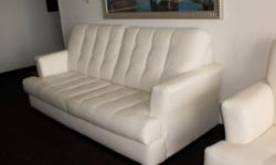 QUILTED WHITE LEATHER COUCH AND CHAIR
EXCELLENT CONDITION
NO STAINS OR TEARS
LESS THAN A YEAR OLD
COUCH - L - 82 1/2" D - 38" H - 40"
CHAIR - W - 38" D - 38" H - 40"
REASON FOR SALE - DOWNSIZING
ASKING $2000 OBO
MUST BE PICKED UP
PLEASE RESPOND TO AD BY
