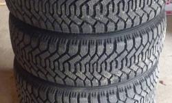 I am selling 4 almost brand new Goodyear Nordic winter tires 225/60R16 as I sold the car and no longer need these. They have less than 500 kms on them and almost 99% tread left as you can see in the pictures. Compare the treads left on these tires with