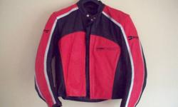 For Sale: Women's Joe Rocket Motorcycle Jacket  Size: Medium
Worn only a couple of times - Like New Condition
Red and Black with Silver trim
Removable armour pads