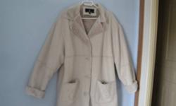 Great Christmas Gift!
 
This London Fog Brand Winter Coat  (Size 2X) is beige in colour with soft fur lining.  It has only been worn once and is now too big.  It was originally purchased for $250.00
 
It has 2 square pockets on the front and the cuffs can