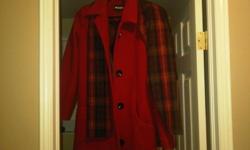 Womens size 12 red wool jacket and matching scarf.   New, with tags still attached.   Alia brand.