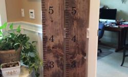 This stained growth chart measures 6'x9". Document your childs years of growth !. The one on the right (all things grow with love at the top) has sold.