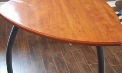 Wood and metal table ( approx 3 ft x 3ft). Gently used with some minor scrathes and one small nick at top of table. Comes with 3 chairs (some minor staining on chairs that could easily be removed or can be reupholstered) $300 OBO