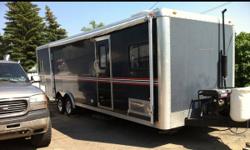 2004 Work and Play toyhauler, 30ft, 14ft garage, fridge, stove, heater, shower, sink, toilet, microwave, a/c, Bunks in garage, outdoor shower, more photos available by email This ad was posted with the Kijiji Classifieds app.