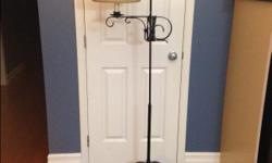 Hand forged wrought iron lamp. Black powder coated. Made in Maine.