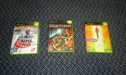 Take all 3 games for $10 or pick one for $5.
NHL 2K6
Legacy of Kain Defiance
ADVENT RISING
All disks are in good working order, come in original cases and each have their manual.
