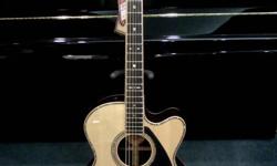 This brand new, handcrafted Yamaha Acoustic guitar is regularly priced at $5700, but for a short time we are selling this one of a kind guitar at $2850!! Come now before it's gone! Only one available.
Specs:
- Body: Medium Jumbo Cutaway
- Top: Solid