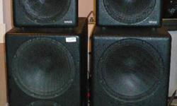 Yamaha Wave Force PA System: ( 2 ) 1 x 12" high / mid speaker (2) 2 x 15" Subwoofers.  Paintable cabinets,  idea for install and can be flown.
New List Price over  $ 8,000,  in good condition.
