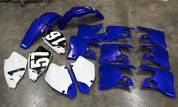 Fits 1996 to 2001, race bike take-offs, shrouds and side number plates $20/pair. Single right side # plates $10 each. Fenders $25 each or $35 for the pair.