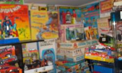 Hi. I`m looking for your old boy toys from 1950`s -70`s. I`m looking for cap guns,toy trains,Dinky Toys, Hotwheels,Matchbox, Lesney, Corgi, Hubley, Japanese tin toys,tin Robots,Model kits,slot cars of all scales and makes,Tonka,Minitoy,BuddyL. If a boy