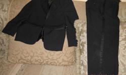 This tuxedo has only been worn once for a Communion and is for boys ages 8-10. It is in great condition and was styled in France.
 
the  pant and Jacket size is 7/8
 
Colour: Black
 
you can message me for details:
 
647 230 6842