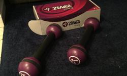 Filled with sand to allow more "give" than traditional hand weights, these maraca-like sticks are also musically charged dumbbells.
2 sticks, 2.5 LBS each.
Used only once.