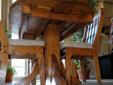 1 1/2' Solid Oak Dining Room Table with 4 chairs and extension