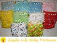 12x Giggle Life Reusable Cloth Diapers & 24 Soaker Pads + Gift