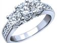 2.00 Carat 14k white gold engagement / anniversary ring