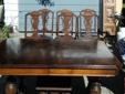 Antique Drop-Leaf Dinning Room Table & Chairs