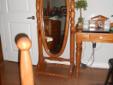 Beautiful pine reproduction stand up mirror/ORLEANS/REDUCED