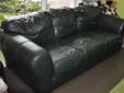 Dark Green Leather Couch