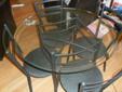Glass Dining Table w Hutch
