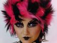Gothic Punk Spike Wig Black & Purple Pink or Red NEW