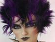 Gothic Punk Spike Wig Black & Purple Pink or Red NEW