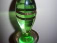 Green Glass Liquour Decanter 6 Glasses