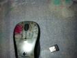 New Logitech cordless mouse, silver with pink and silver design
